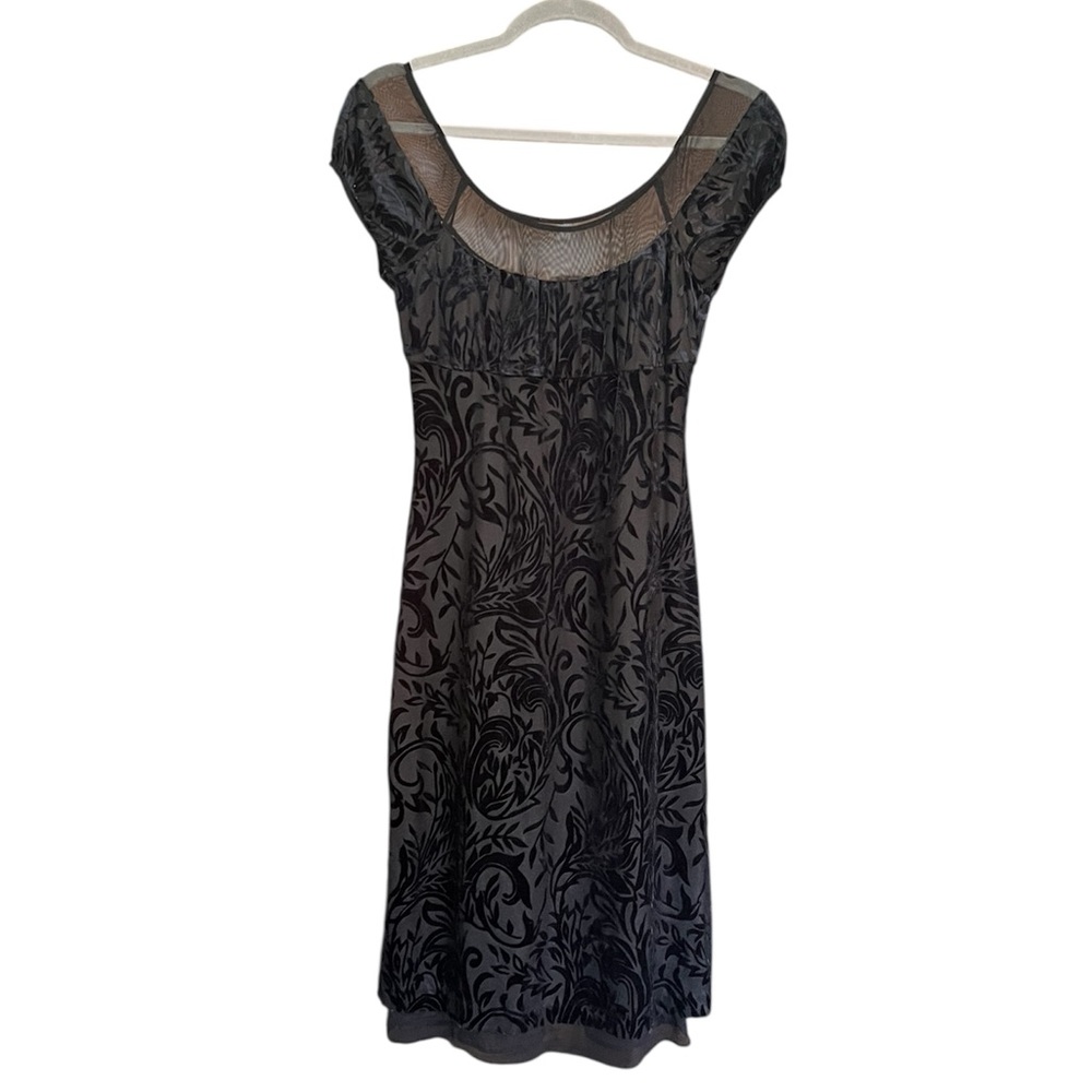 Vintage Betsey Johnson Sheer Mesh Velvet Burnout Goth Milkmaid Dress